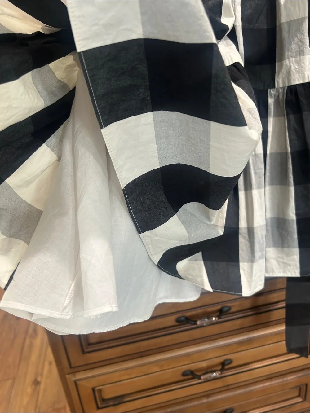 kate spade Black and White Gingham Midi Dress